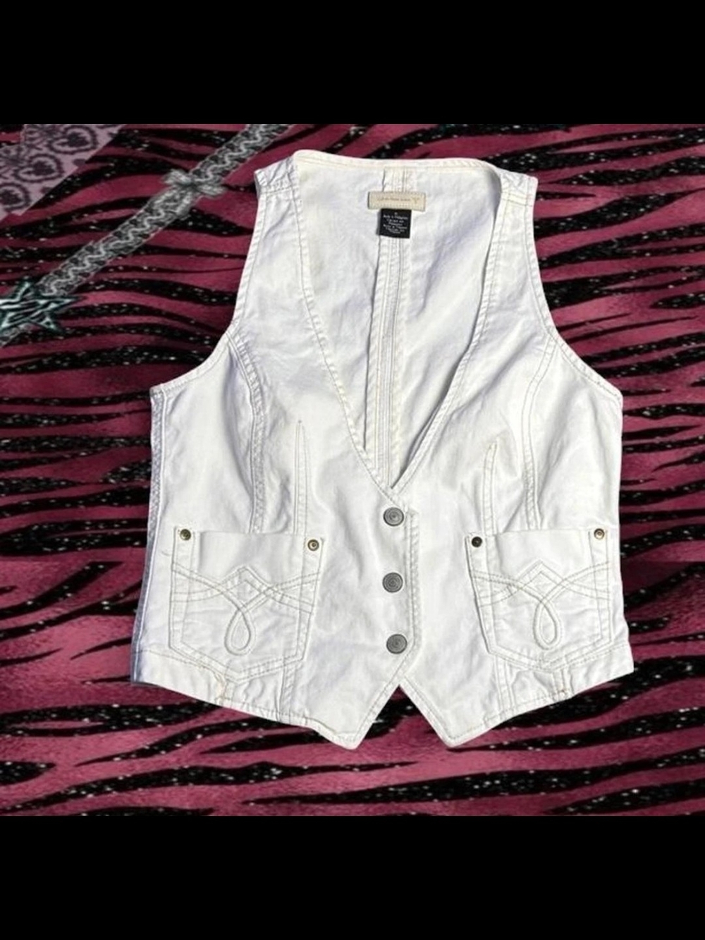 Calvin Klein White Denim Vest